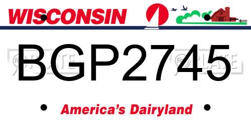 BGP2745 Wisconsin License Plate