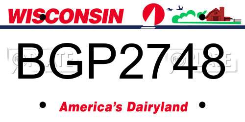 BGP2748 Wisconsin License Plate