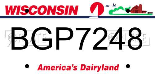 BGP7248 Wisconsin License Plate