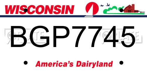 BGP7745 Wisconsin License Plate