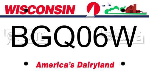 BGQ06W Wisconsin License Plate