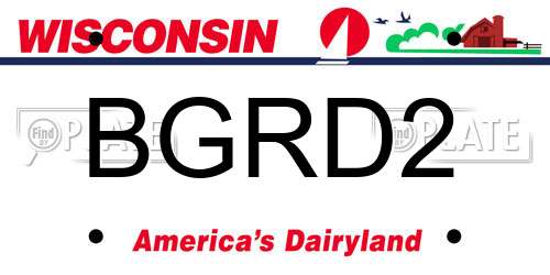 BGRD2 Wisconsin License Plate