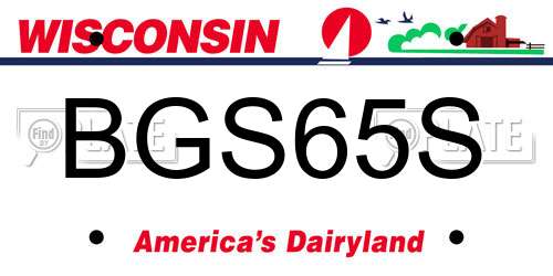 BGS65S Wisconsin License Plate