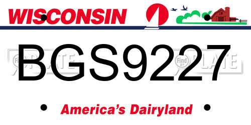BGS9227 Wisconsin License Plate