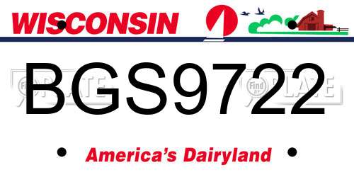 BGS9722 Wisconsin License Plate