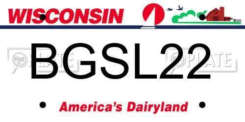 BGSL22 Wisconsin License Plate