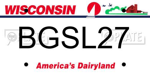 BGSL27 Wisconsin License Plate