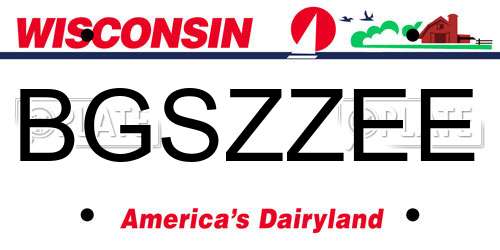 BGSZZEE Wisconsin License Plate