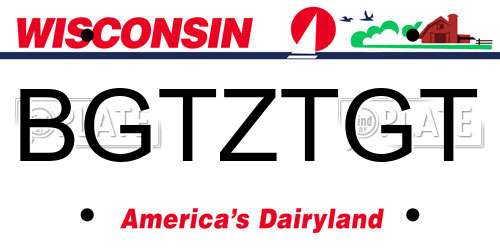 BGTZTGT Wisconsin License Plate