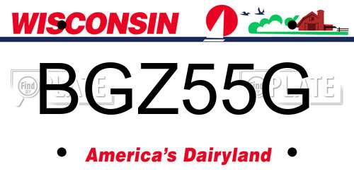 BGZ55G Wisconsin License Plate