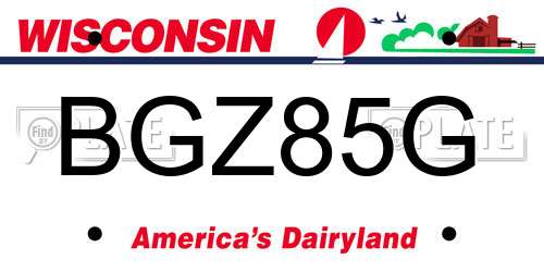 BGZ85G Wisconsin License Plate