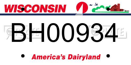 BH00934 Wisconsin License Plate