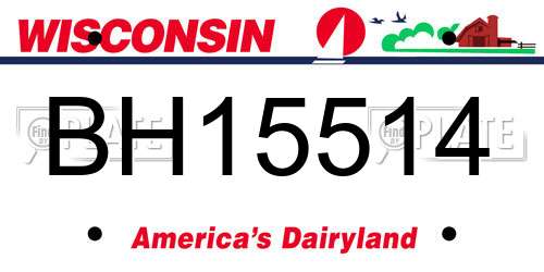BH15514 Wisconsin License Plate