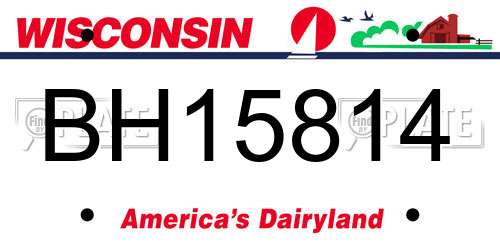 BH15814 Wisconsin License Plate
