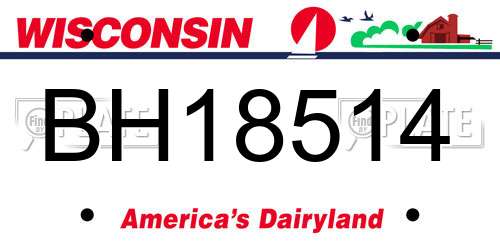 BH18514 Wisconsin License Plate