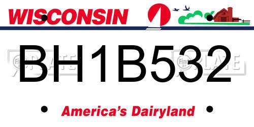BH1B532 Wisconsin License Plate