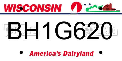 BH1G620 Wisconsin License Plate