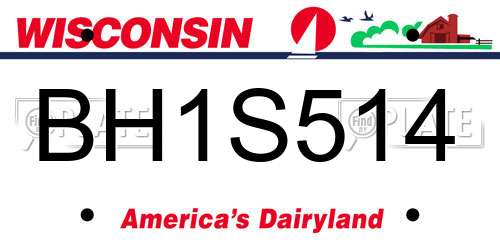 BH1S514 Wisconsin License Plate