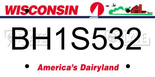 BH1S532 Wisconsin License Plate