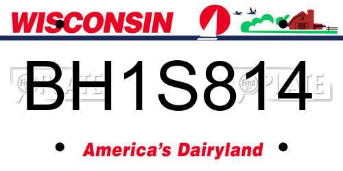 BH1S814 Wisconsin License Plate
