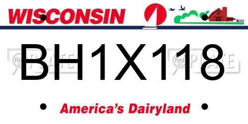 BH1X118 Wisconsin License Plate
