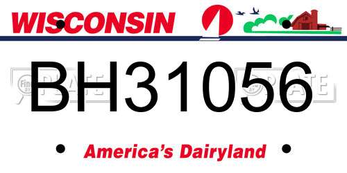 BH31056 Wisconsin License Plate