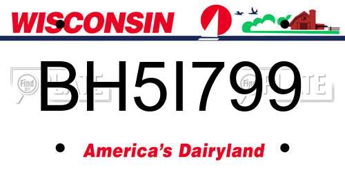 BH5I799 Wisconsin License Plate