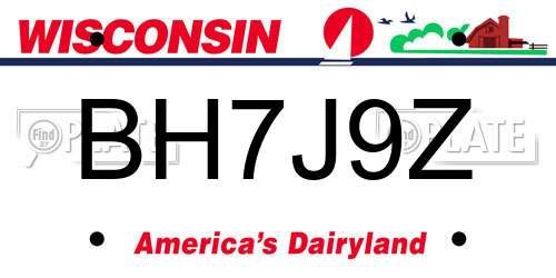BH7J9Z Wisconsin License Plate