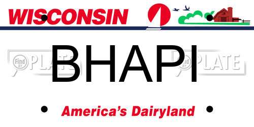 BHAPI Wisconsin License Plate