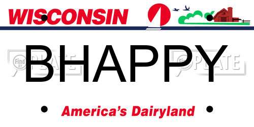 BHAPPY Wisconsin License Plate