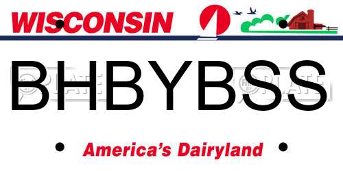 BHBYBSS Wisconsin License Plate
