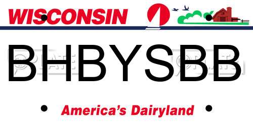 BHBYSBB Wisconsin License Plate