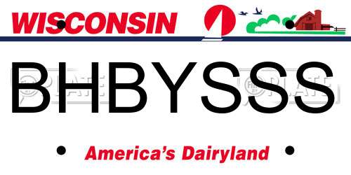 BHBYSSS Wisconsin License Plate