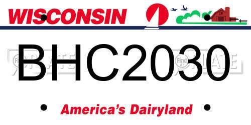 BHC2030 Wisconsin License Plate