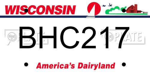 BHC217 Wisconsin License Plate