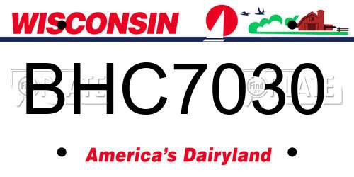 BHC7030 Wisconsin License Plate
