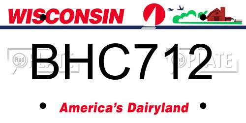 BHC712 Wisconsin License Plate