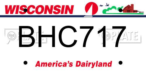 BHC717 Wisconsin License Plate