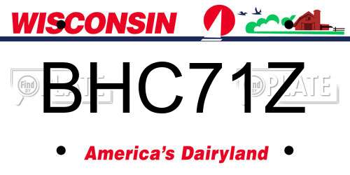 BHC71Z Wisconsin License Plate