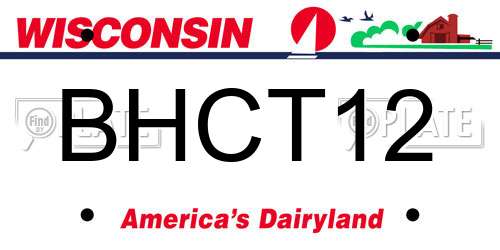 BHCT12 Wisconsin License Plate