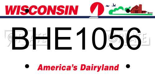BHE1056 Wisconsin License Plate