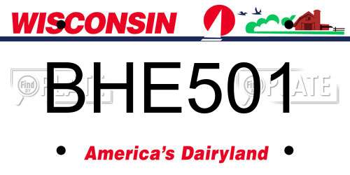 BHE501 Wisconsin License Plate