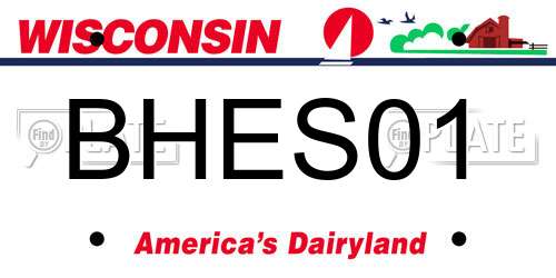 BHES01 Wisconsin License Plate