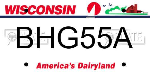 BHG55A Wisconsin License Plate