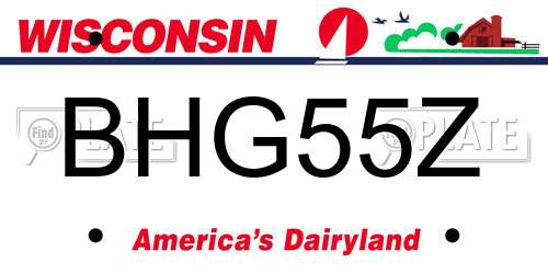 BHG55Z Wisconsin License Plate