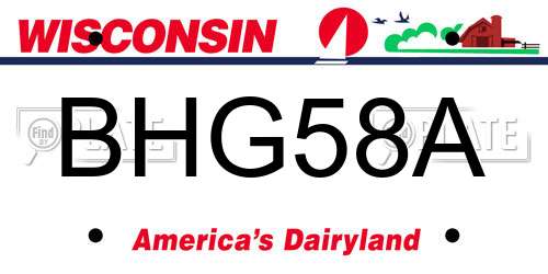 BHG58A Wisconsin License Plate