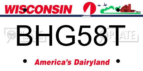 BHG58T Wisconsin License Plate