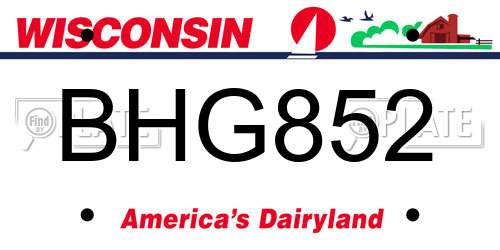 BHG852 Wisconsin License Plate