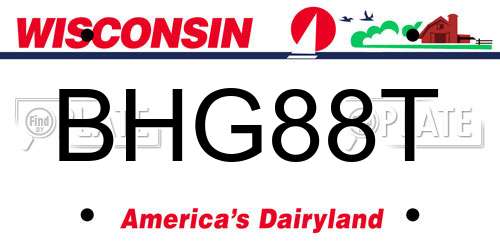 BHG88T Wisconsin License Plate