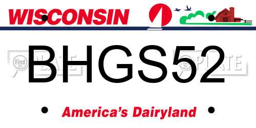 BHGS52 Wisconsin License Plate
